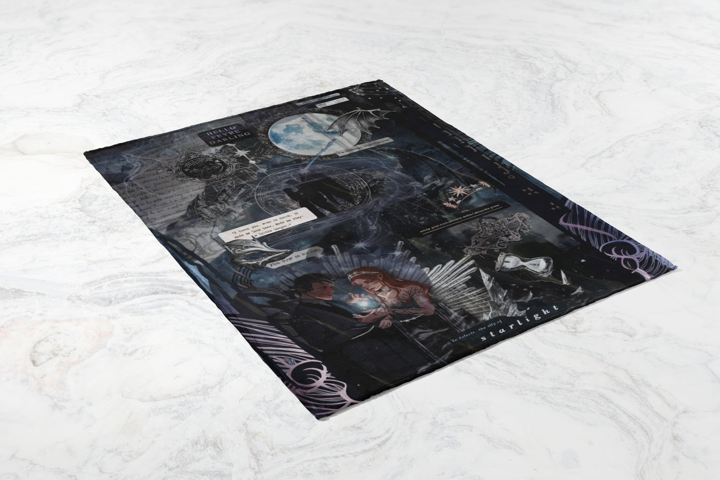 Mysterious Illustration Featuring Moon and Figures