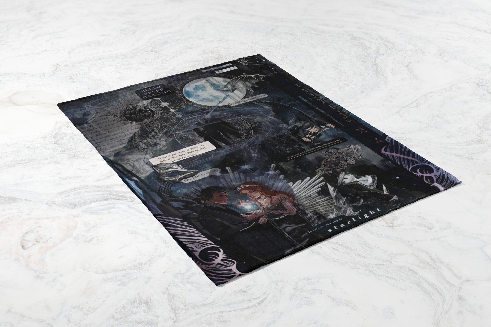 Mysterious Illustration Featuring Moon and Figures