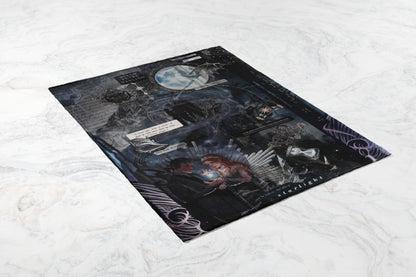 Mysterious Illustration Featuring Moon and Figures