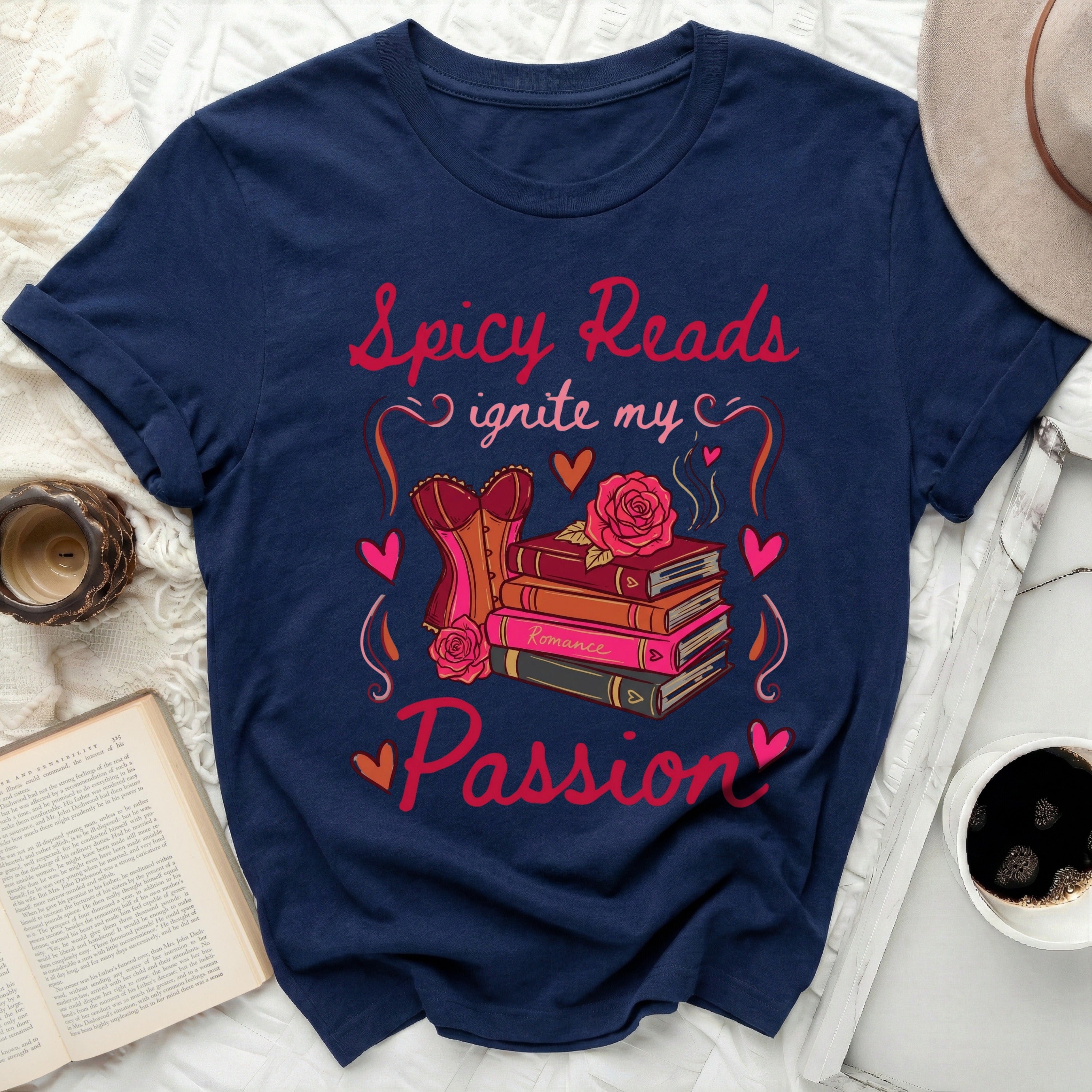 Spicy Reads Ignite My Passion Romance Books Tee