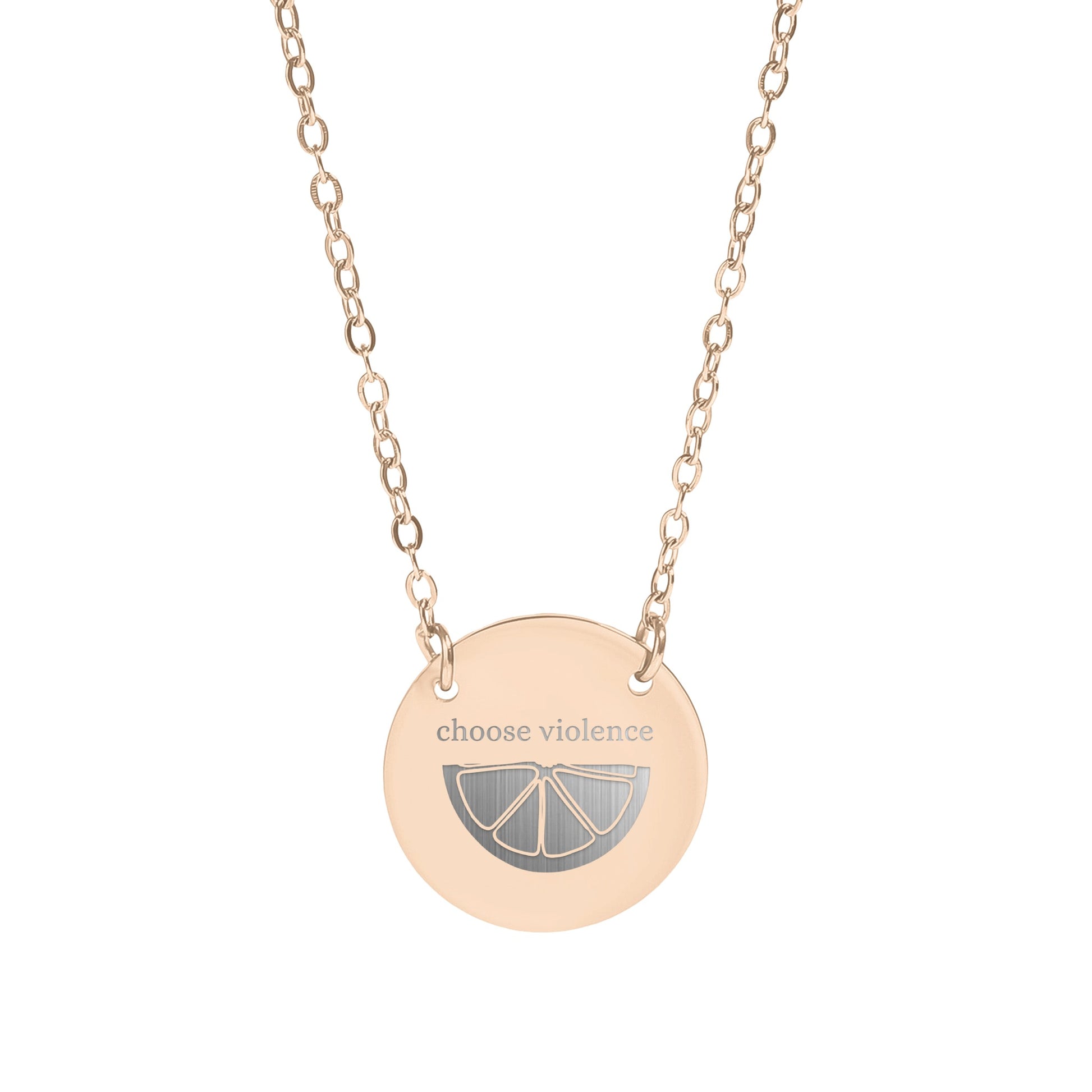 Choose Violence Pendant Necklace Stylish Fashion Accessory