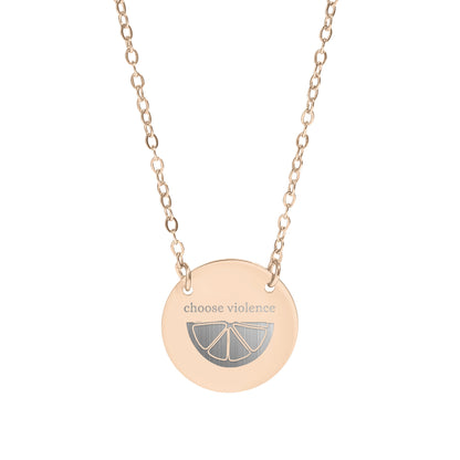 Choose Violence Pendant Necklace Stylish Fashion Accessory