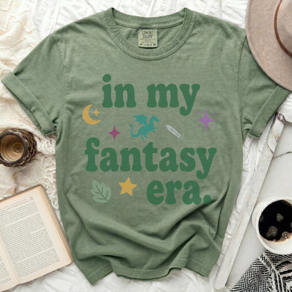 Whimsical Fantasy Era Tee in Moss