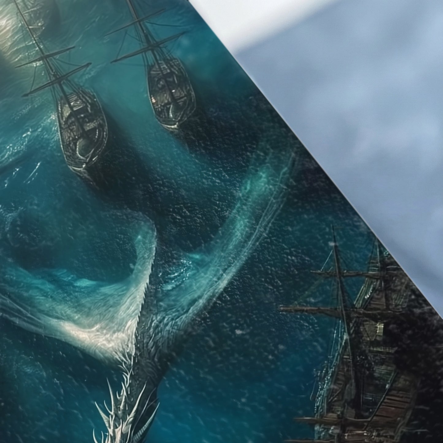 Epic Deep Sea Monster Pirate Ships Naval Scene Product type