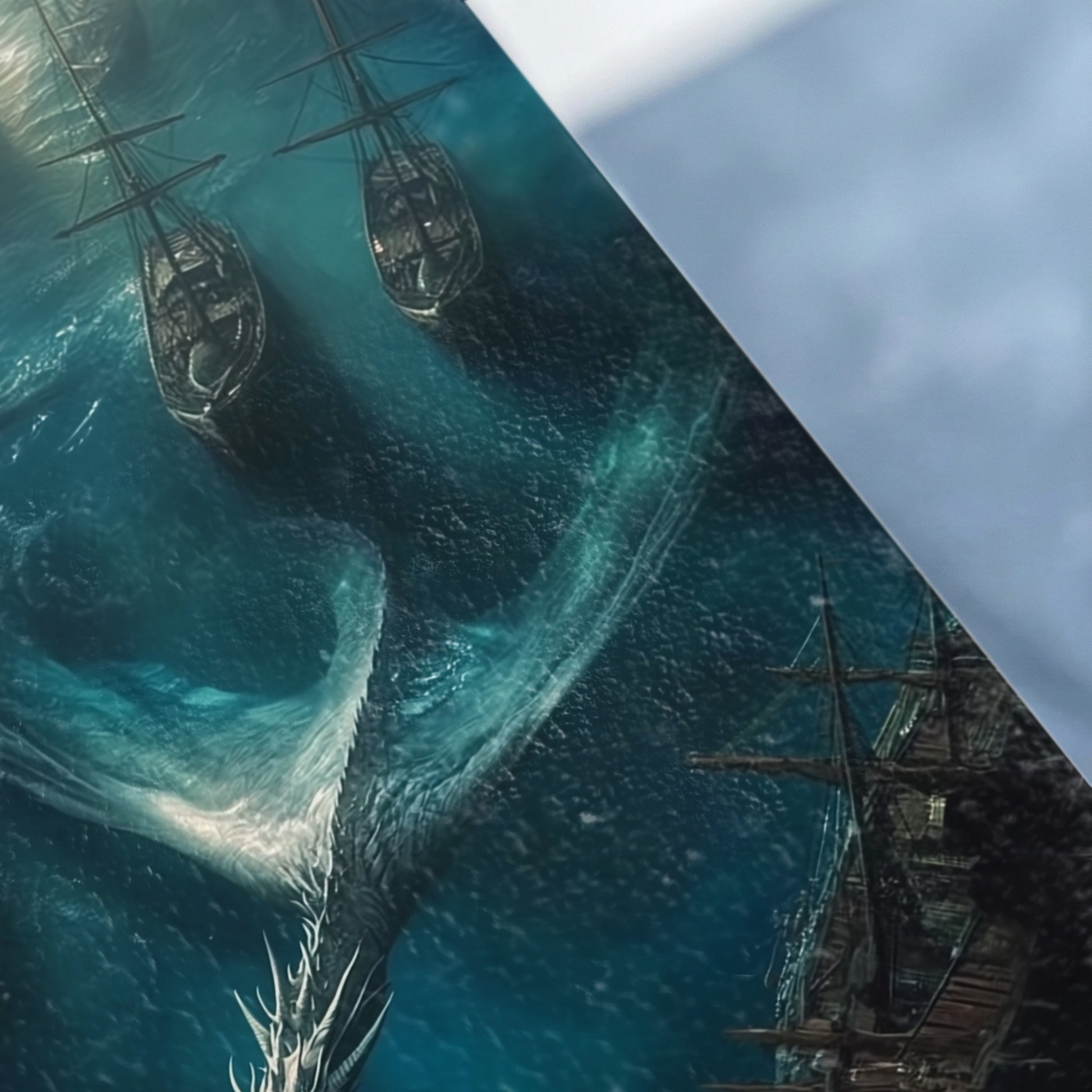Epic Deep Sea Monster Pirate Ships Naval Scene Product type