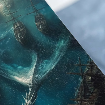 Epic Deep Sea Monster Pirate Ships Naval Scene Product type