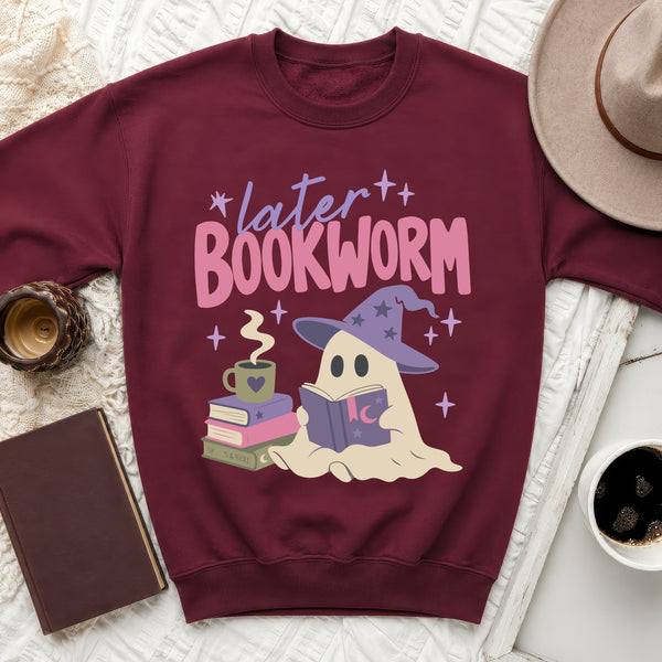Later Bookworm Sweatshirt in Maroon