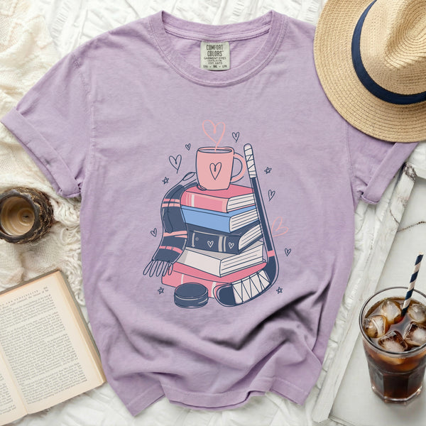 Cozy Study & Rink Vibes Tee in Orchid