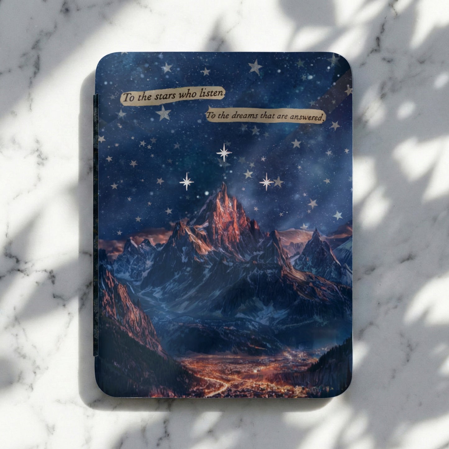 Night sky mountains city stars dreams answered product type