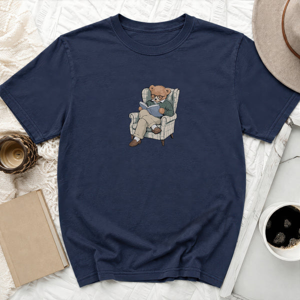 Reading Bear Tee in True Navy