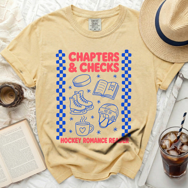 Chapters & Checks Hockey Tee in Butter