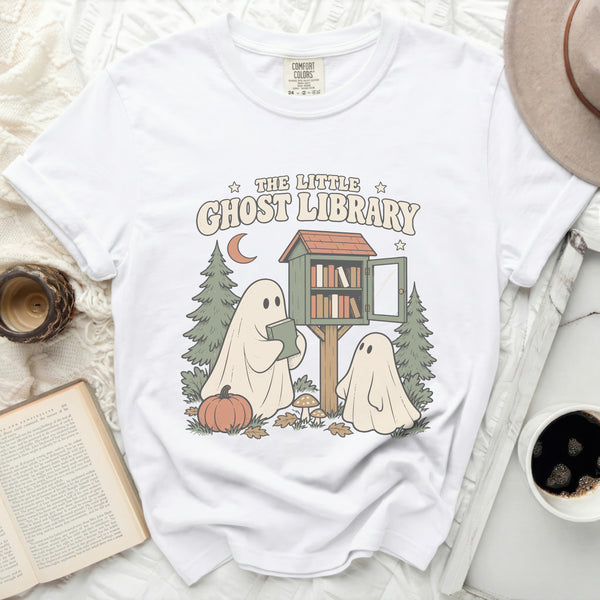 Little Ghost Library Tee in White