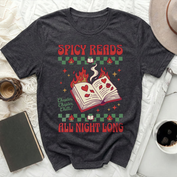 Spicy Reads Tee in Dark Grey Heather