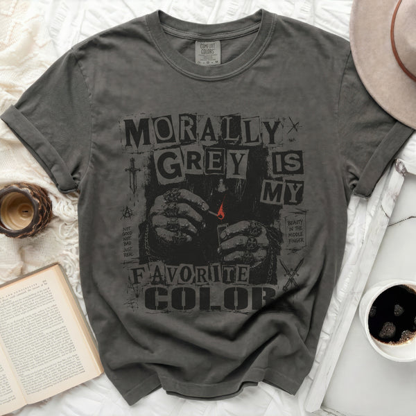 Morally Grey Aesthetic Tee in Pepper