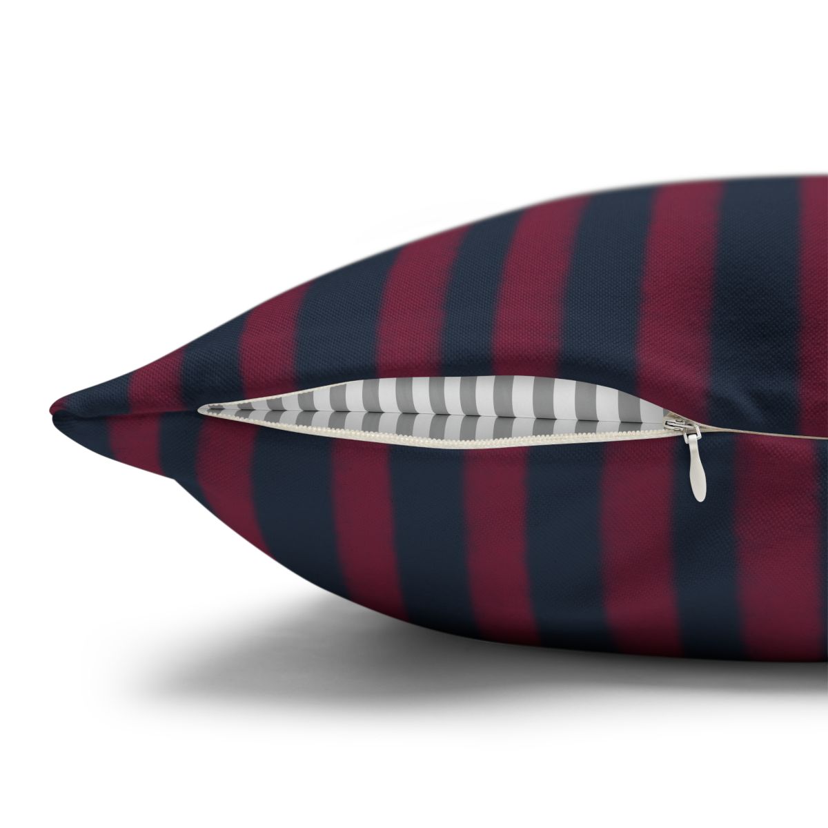 Bold Red and Black Striped Zippered Pillow