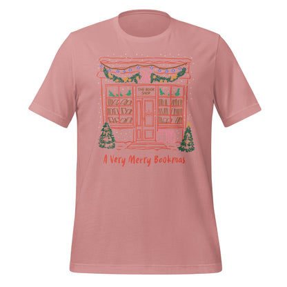 A Very Merry Bookmas Pink Bookshop Graphic T-shirt
