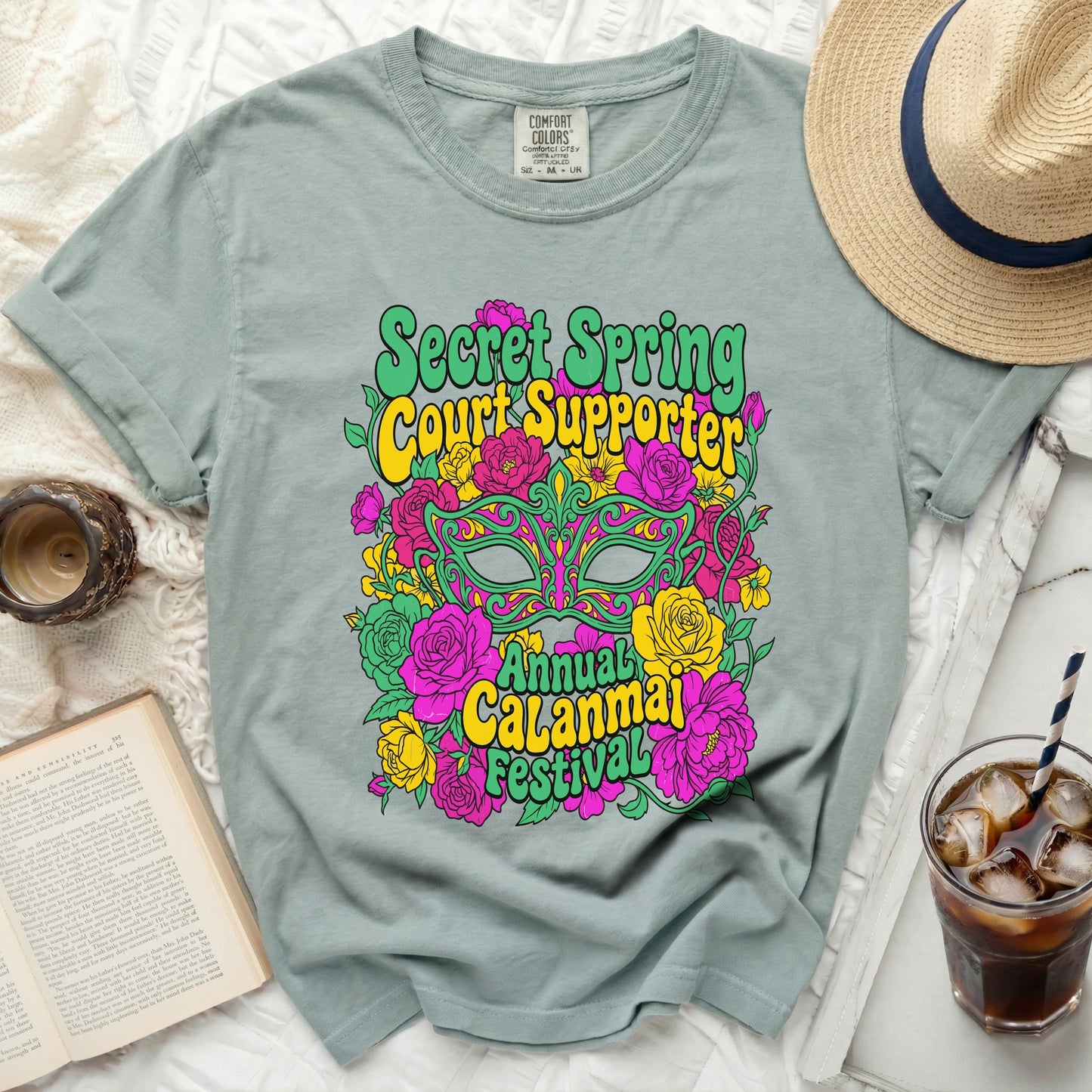 Secret Spring Court Supporter Annual Calanmai Festival graphic t-shirt.