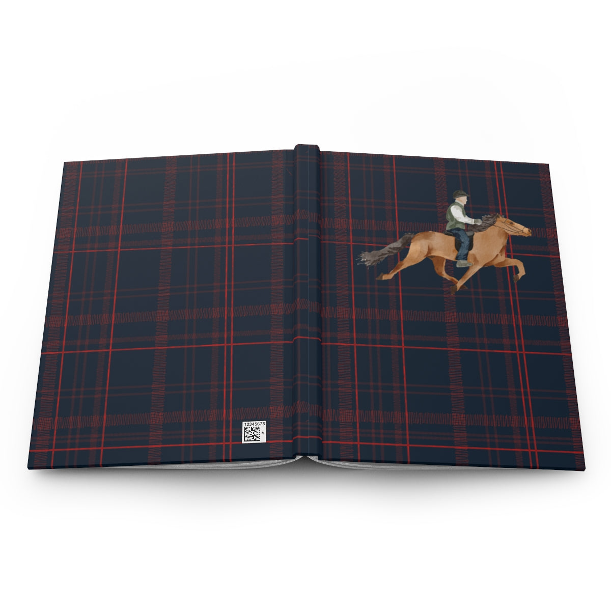 Equestrian Rider on Horse Plaid Pattern Notebook