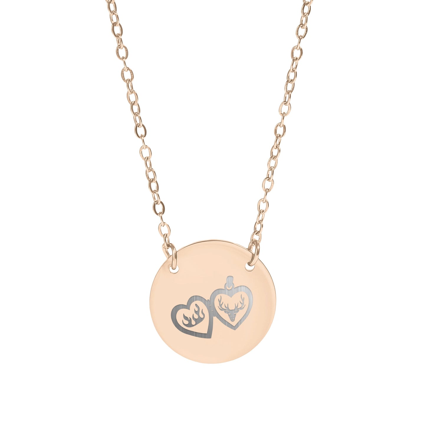 Heart Shaped Pendant Necklace with Unique Engravings