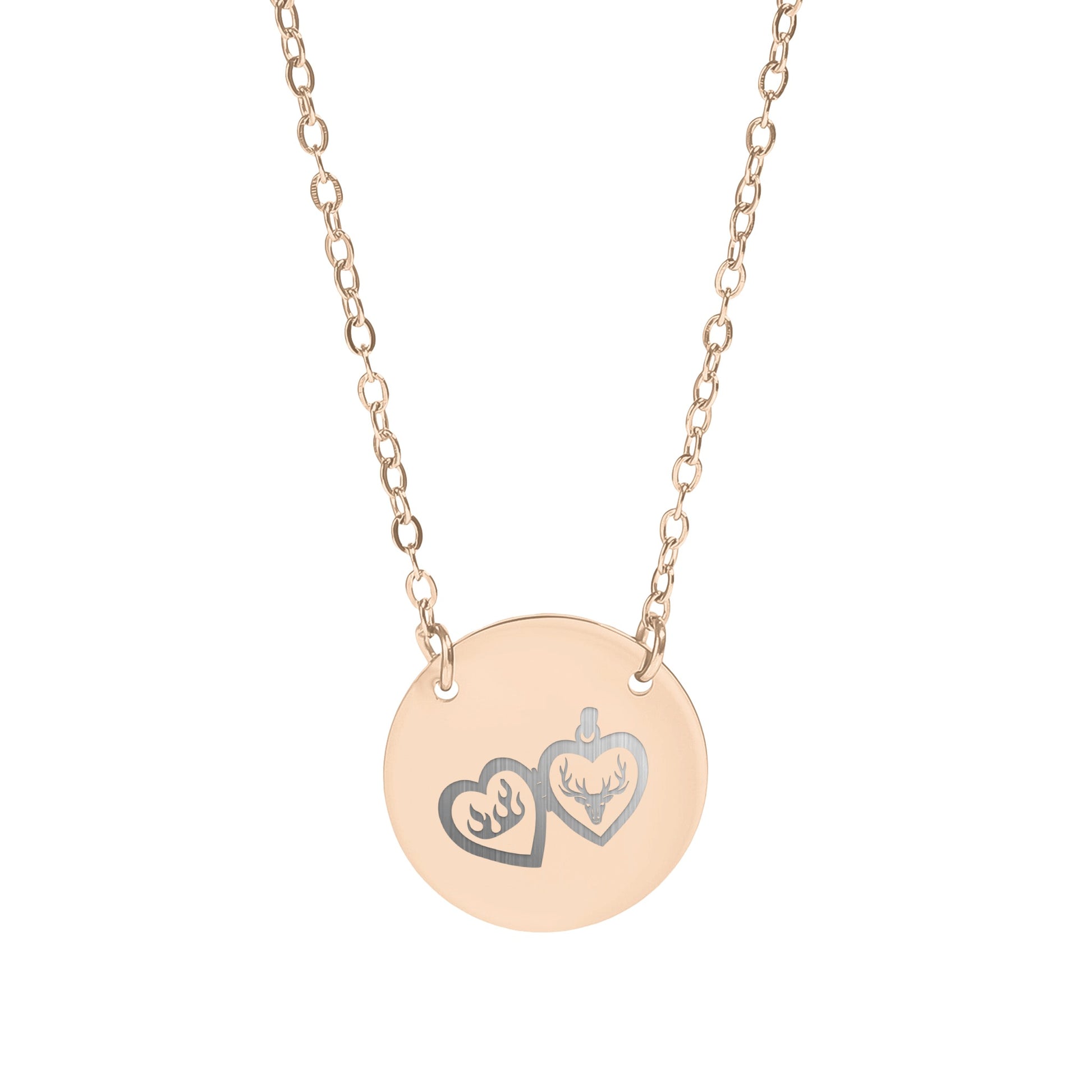 Heart Shaped Pendant Necklace with Unique Engravings