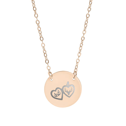 Heart Shaped Pendant Necklace with Unique Engravings