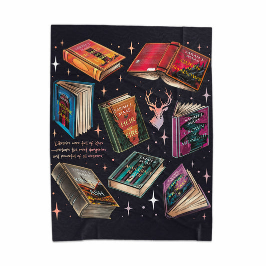 Beautifully Illustrated Collection of Classic Books Blanket