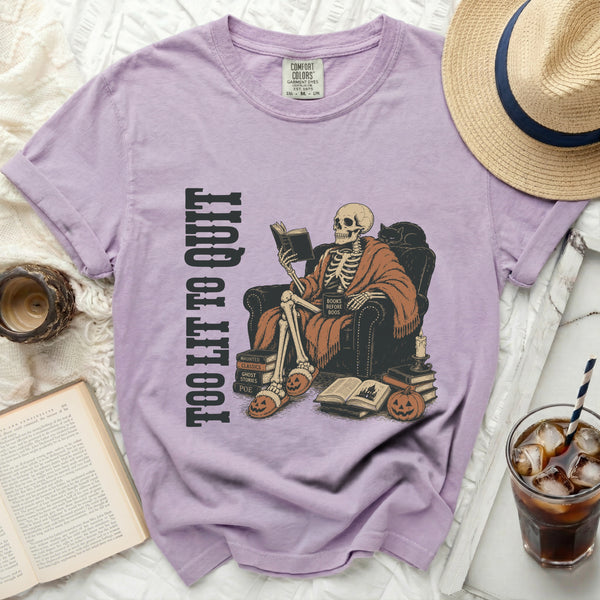 Chill Skeleton Reader Tee in Orchid