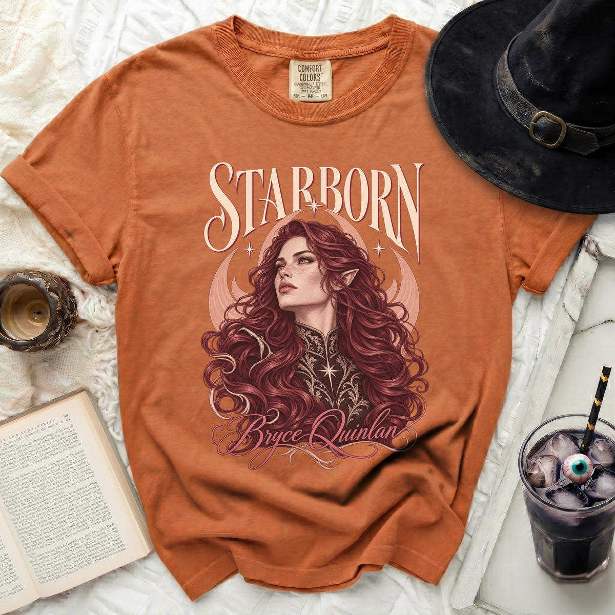 Orange t-shirt with "STARBORN" and "Bryce Quinlan" graphic.