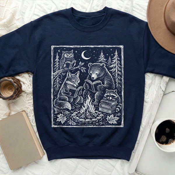 Campfire Critters Sweatshirt in Navy