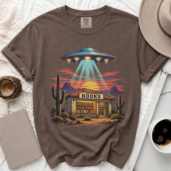 Desert UFO Bookstore Tee in Espresso