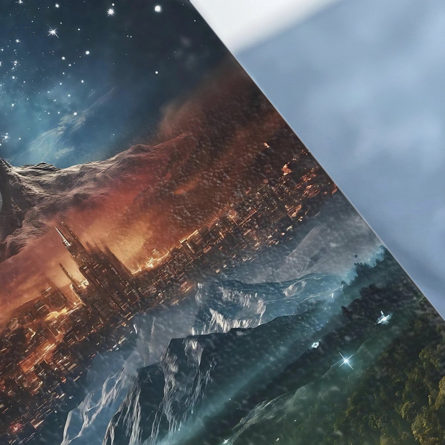 Futuristic Space City Glowing Night Starscape Vista product type