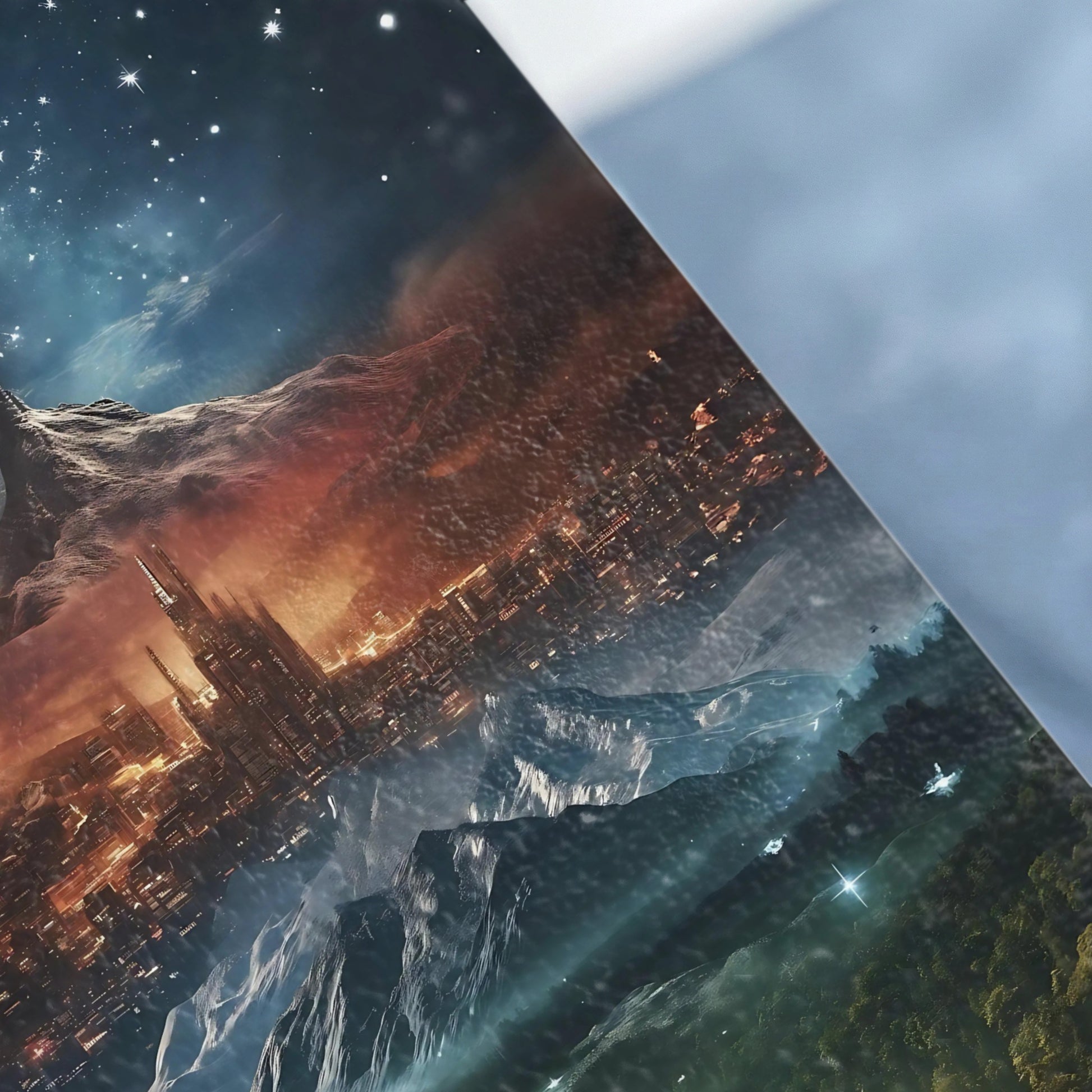 Futuristic Space City Glowing Night Starscape Vista product type