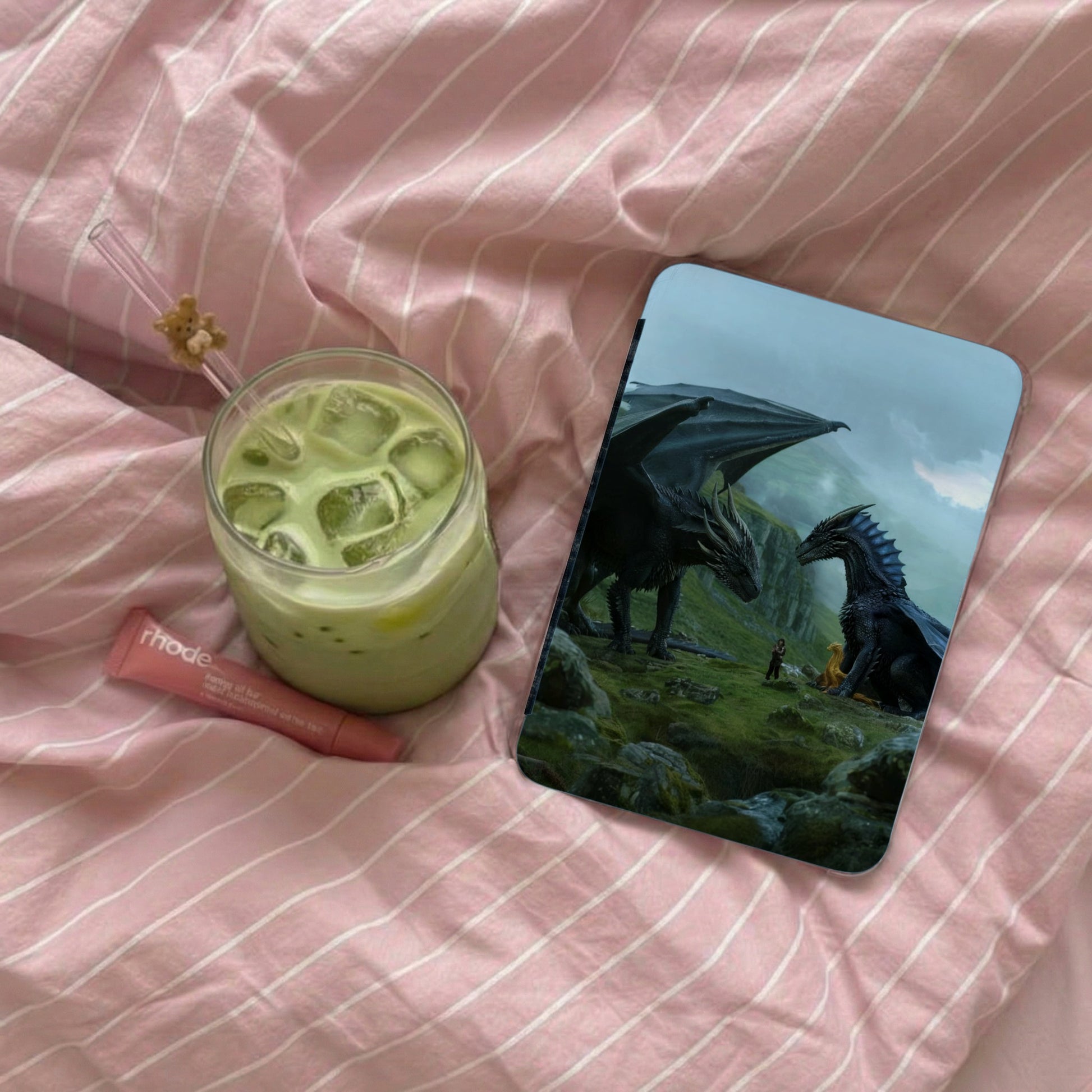 Pink stripes green matcha dragons phone rhode product type