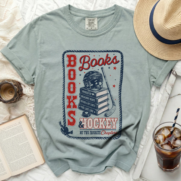 Books & Hockey Chapters Tee in Bay