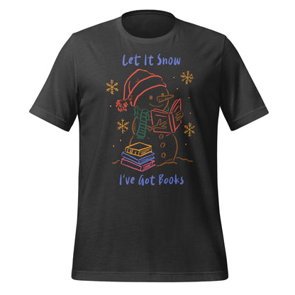 Let It Snow Snowman Reading Books Graphic T-shirt