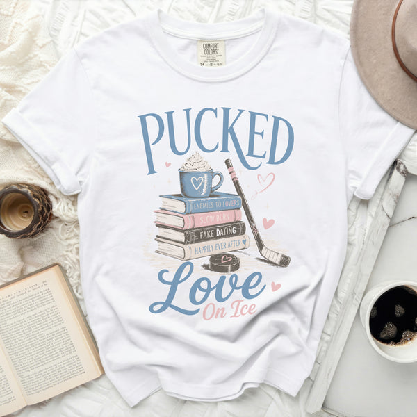 Pucked Love On Ice Tee in White