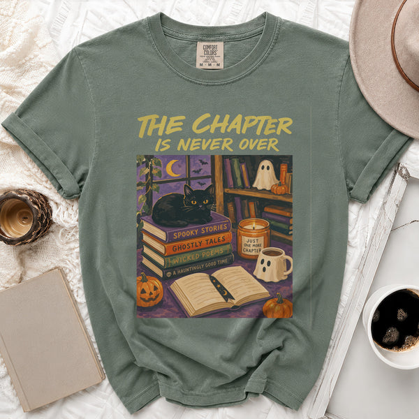 Spooky Bookish Tee in Moss