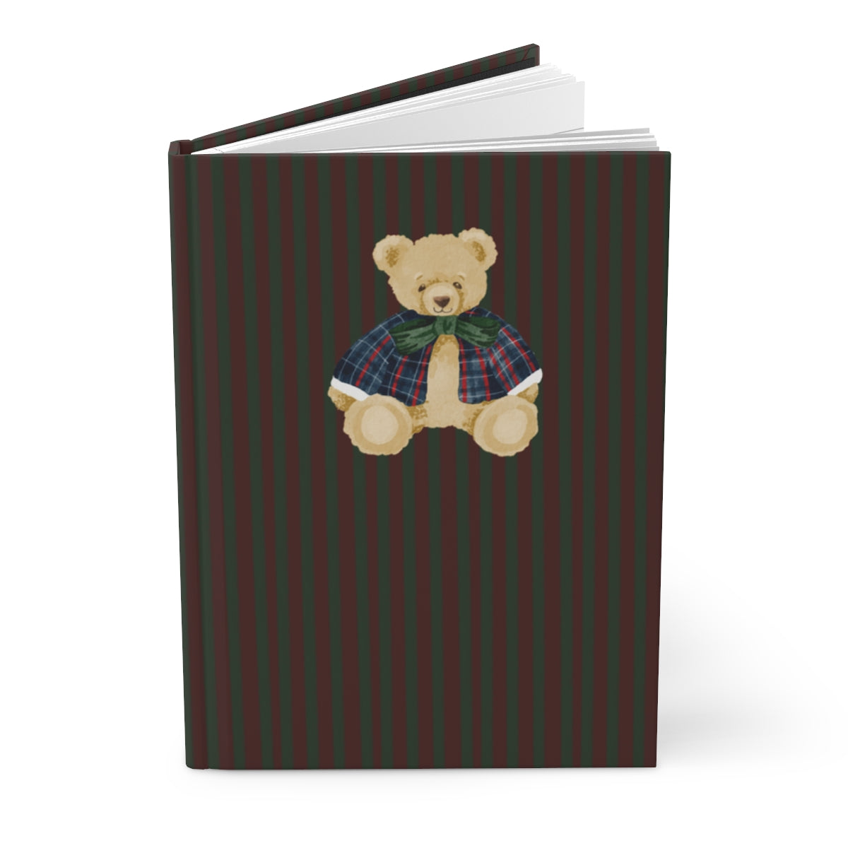 Cute Teddy Bear with Plaid Jacket Design Notebook
