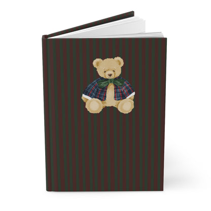 Cute Teddy Bear with Plaid Jacket Design Notebook
