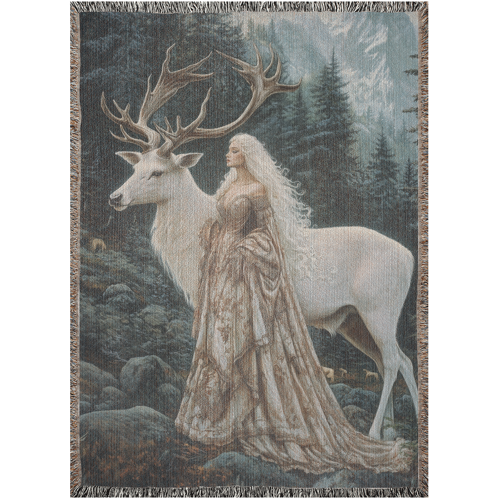 🌿 Throne of Glass Woven Tapestry Blanket | Elena Galathynius Havilliard 🦌