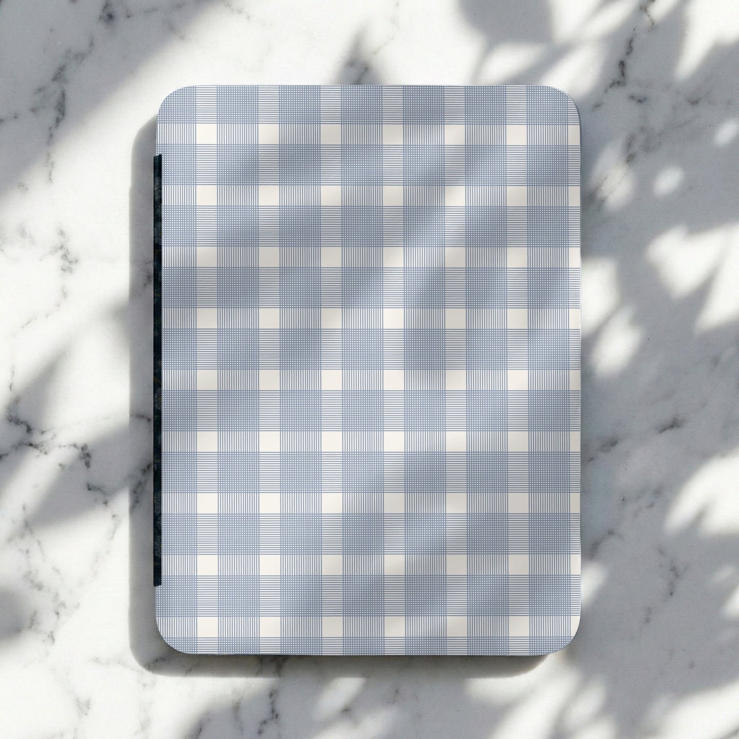 Blue and White Plaid Checkered Design Notebook