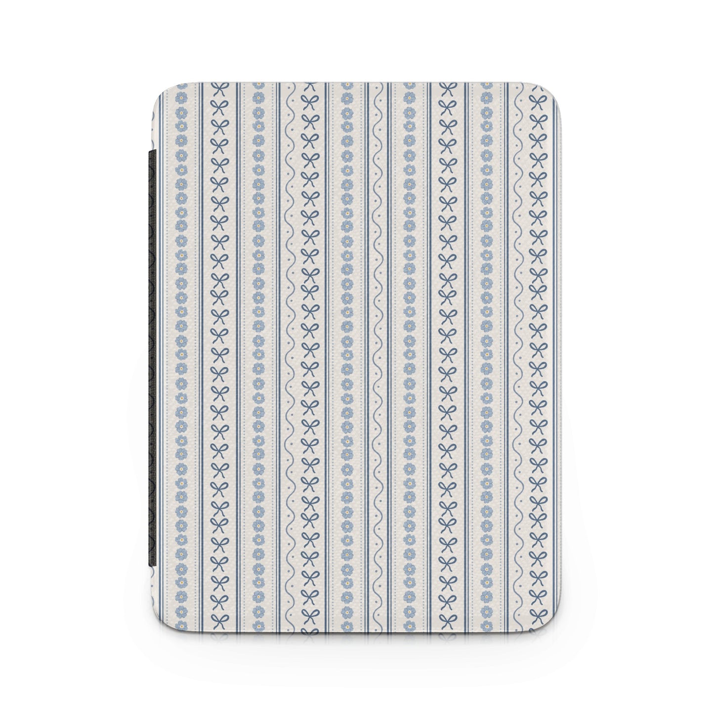 Elegant Blue and White Striped Floral Pattern Cover