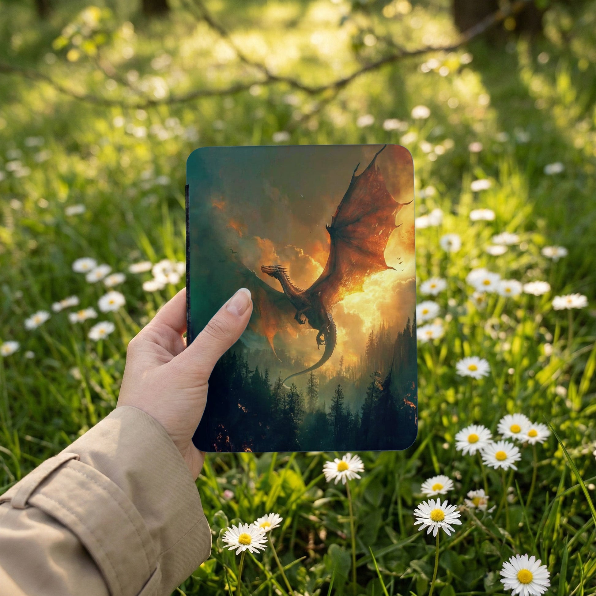 Majestic Flying Dragon Sunset Forest Journal product type