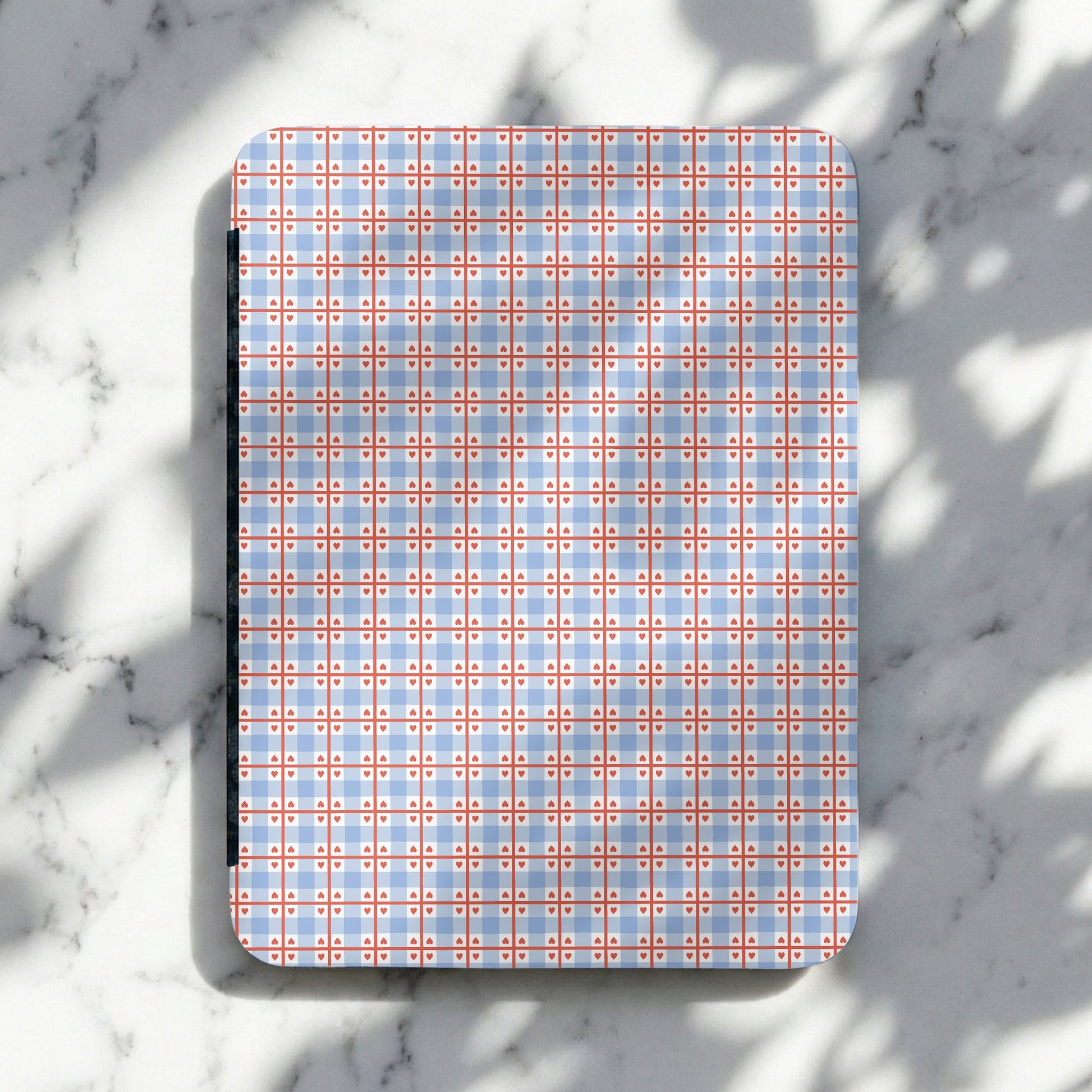 Blue and Red Checkered Design Personalized Notebook