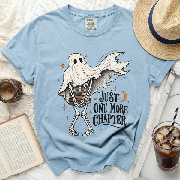 One More Chapter Skeleton Tee in Chambray