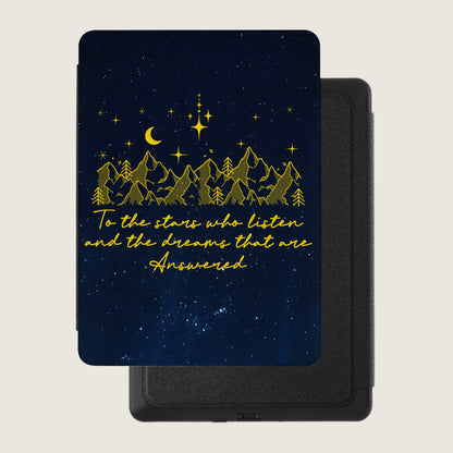 Night Sky Mountains Stars Listen Dreams Answered e-reader case