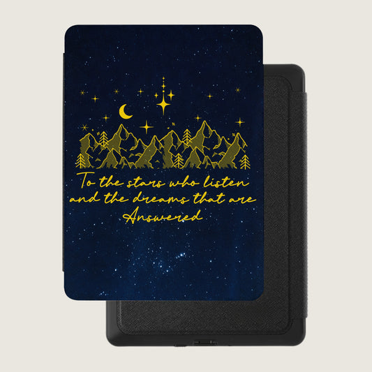 Night Sky Mountains Stars Listen Dreams Answered e-reader case