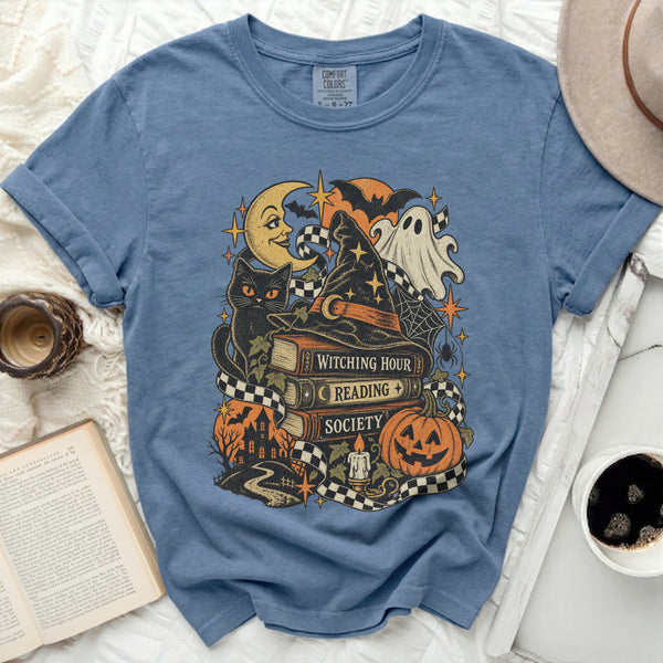 Witching Hour Society Tee in Blue Jean