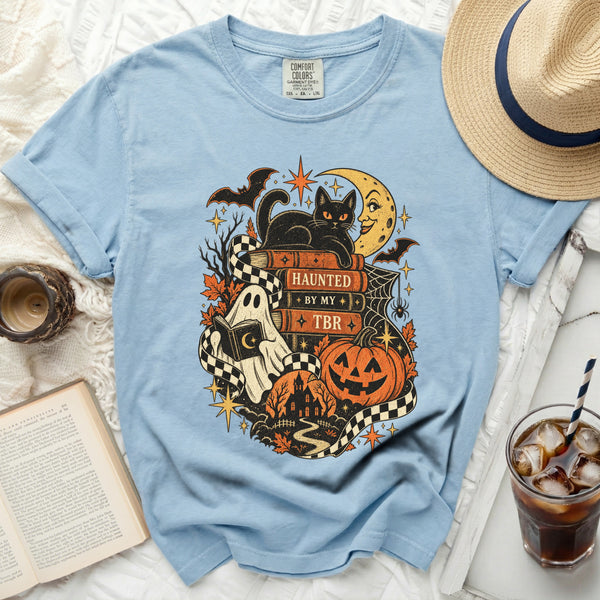 Haunted TBR Ghost Tee in Chambray