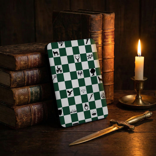 Green White Checkered Fantasy House Symbols Device Case
